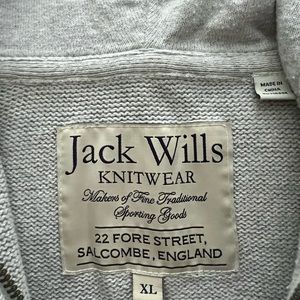 Jack Wills full zip knit pullover. Purchased in Manchester, UK. Dove grey. Comfy